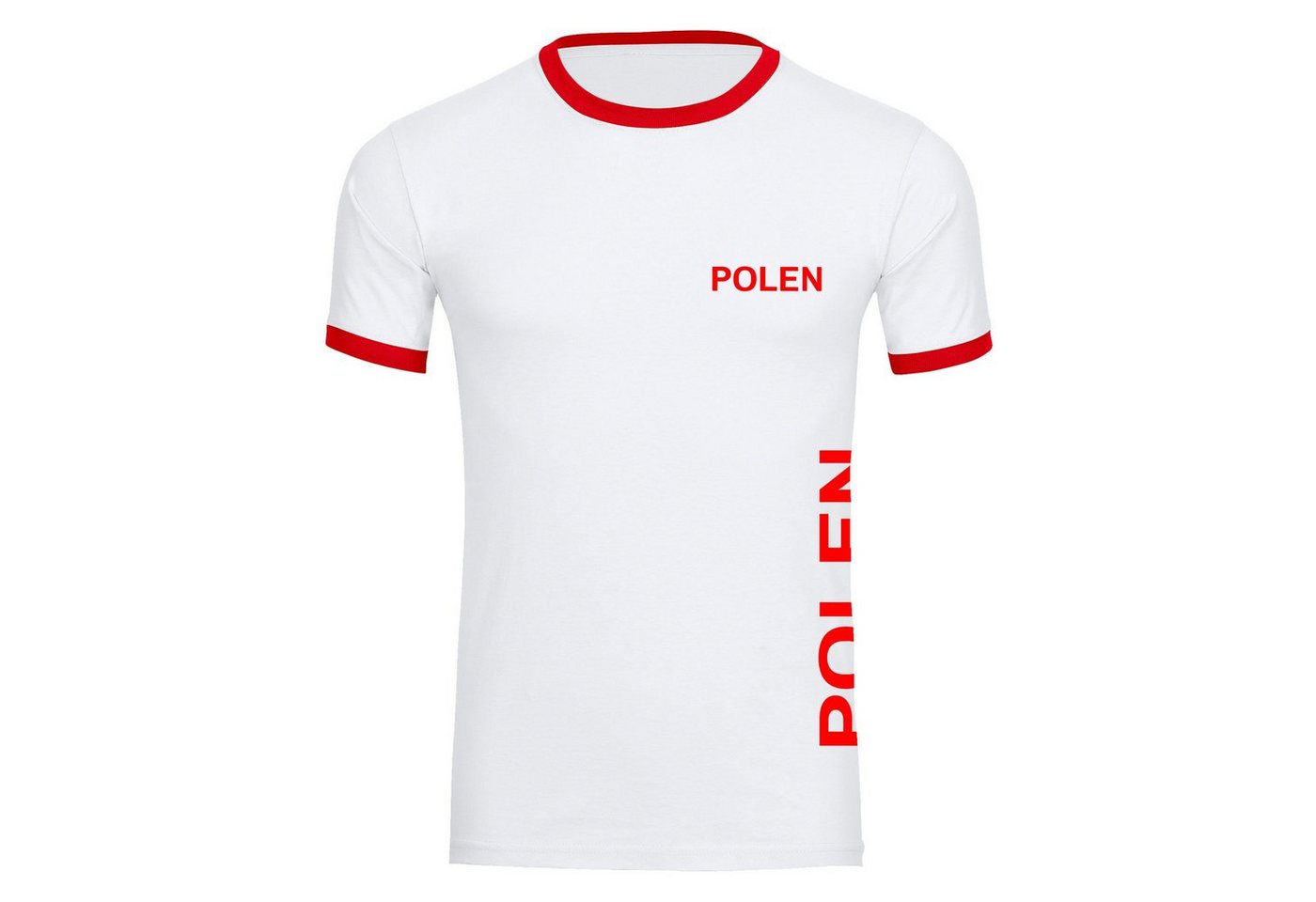 multifanshop T-Shirt Kontrast Polen - Brust & Seite - Männer von multifanshop