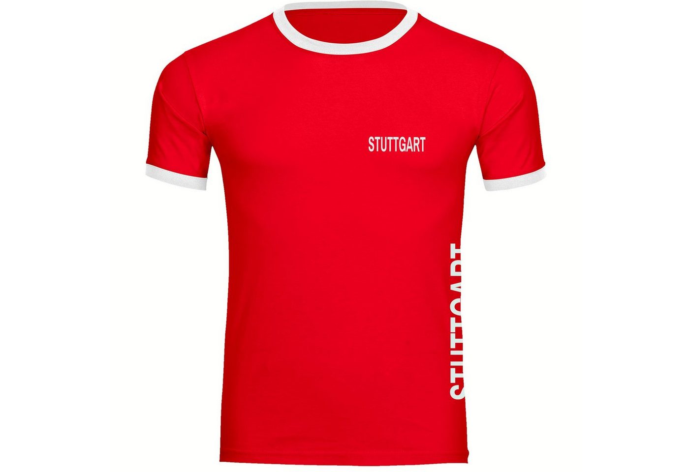 multifanshop T-Shirt Kontrast Stuttgart - Brust & Seite - Männer von multifanshop