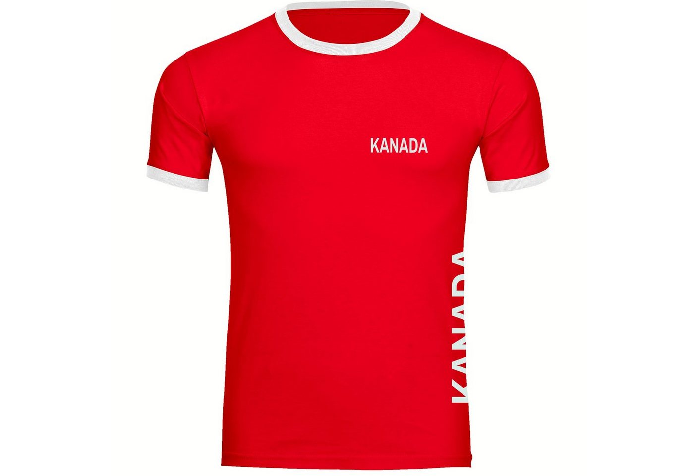 multifanshop T-Shirt Kontrast Kanada - Brust & Seite - Männer von multifanshop