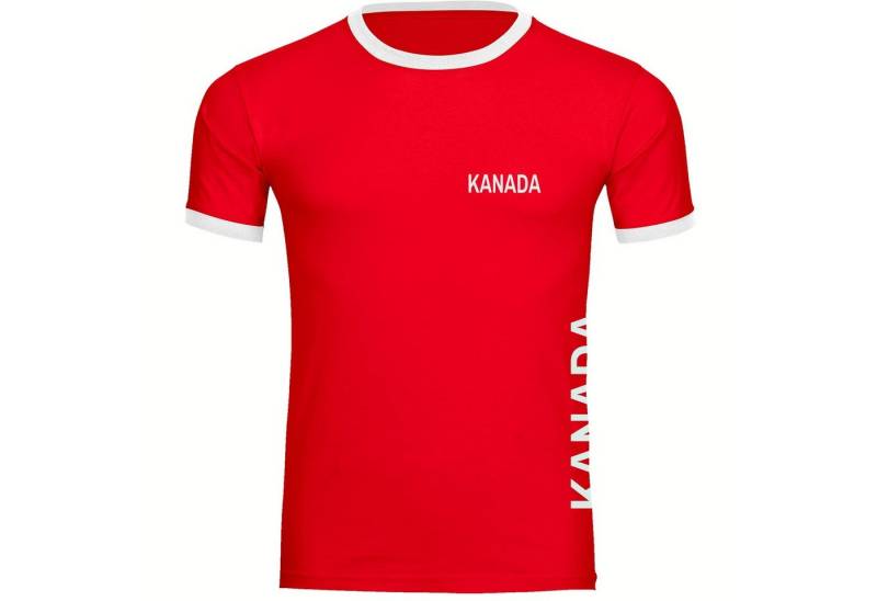 multifanshop T-Shirt Kontrast Kanada - Brust & Seite - Männer von multifanshop