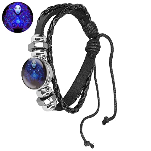 mumbi Sternzeichen Jungfrau Schmuck für Herren Damen Unisex Schwarz von mumbi