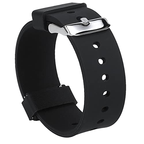 mumbi Uhrenarmband 22mm Silikon, Ersatz Armband für Uhren, Schwarz von mumbi