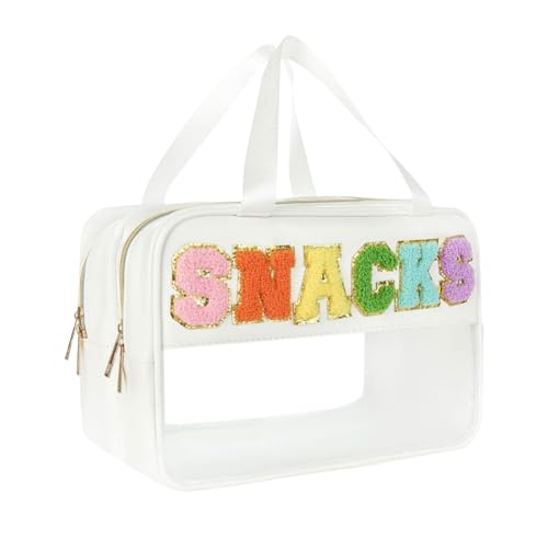 Reise-Make-up-Tasche, transparente Make-up-Taschen, wasserdichte Reise-Kulturbeutel, Mini-Snack-Tasche, Make-up-Organizer-Tasche mit adrettem Patch für Frauen, Reisen, Strand (Snacks), mehrfarbig, von mumisuto