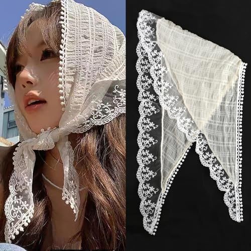 Weißes Spitzen Haar Bandana Kopftuch Haartuch Damen zum Binden Seidentuch Haare Bandanas Dreieckstuch Turban Haarband Mädchen Kopfbedeckung Damen Sommer Kopftücher Haartücher Haaraccessoires Headscarf Weißes Spitzen Haar Bandana Kopftuch Haartuch Damen zum Binden Seidentuch Haare Bandanas Dreieckstuch Turban Haarband Mädchen Kopfbedeckung Damen Sommer Kopftücher Haartücher Haaraccessoires Headscarf von muniway