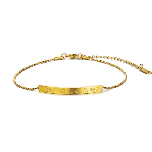 murtoo Islamisches Armband Damen Edelstahl Ramadan Geschenk verstellbare Handkette Muslimischer Schmuck Arabische Gravur Spiritueller Stil von murtoo