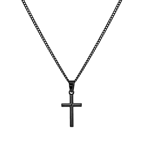 murtoo kette herren, halskette kette, kreuz kette, kreuzanhänger, edelstahl kette, geschenk herren(schwarz,S,50cm) von murtoo