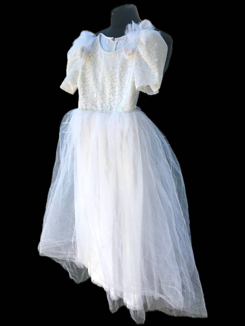 Brautkleid Für Mädchen/Brautjungfernkleid Weißes Prinzessinnenkleid Kommunionkleid von musarecycleart