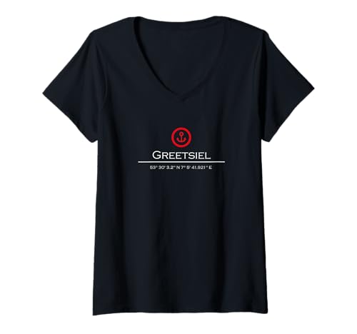 Damen Greetsiel by muschelschubser Klamotten T-Shirt mit V-Ausschnitt Damen Greetsiel by muschelschubser Klamotten T-Shirt mit V-Ausschnitt von muschelschubser Klamotten