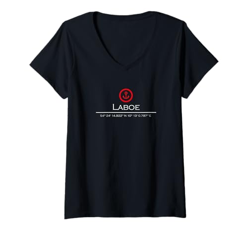 Damen Laboe by muschelschubser Klamotten T-Shirt mit V-Ausschnitt von muschelschubser Klamotten