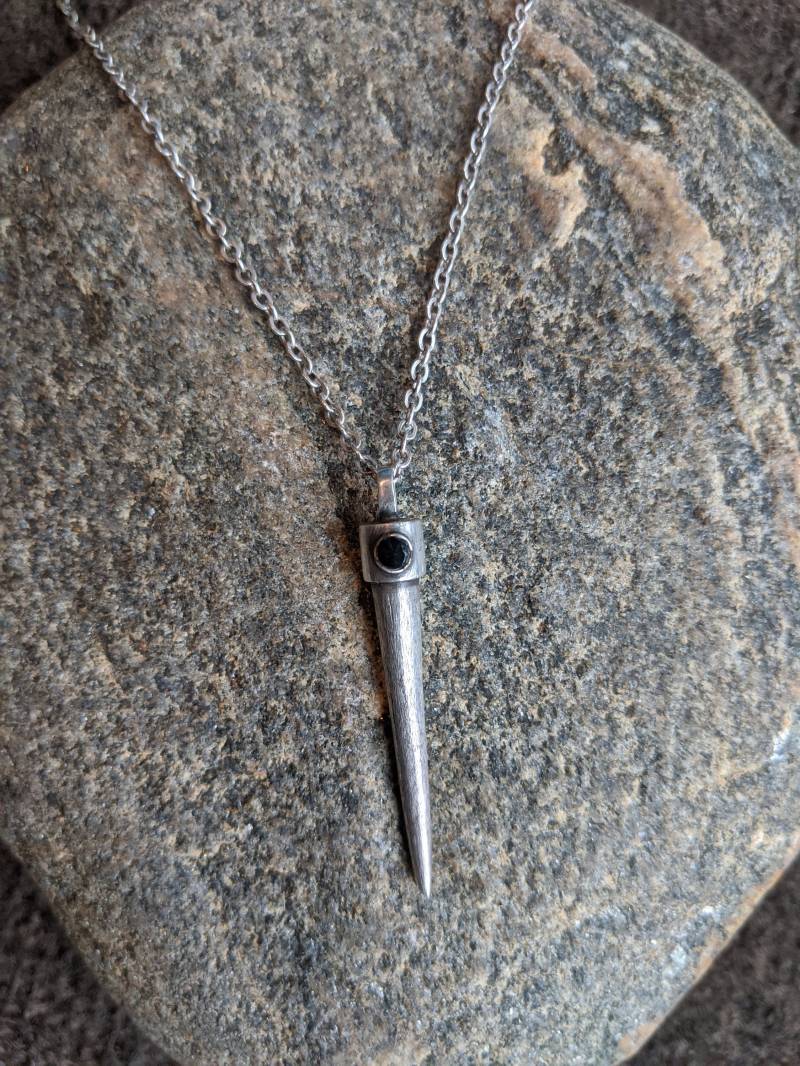 sterling Silber Schwarzer Onyx Anhänger sterling Silber Schwarzer Onyx Anhänger von musebymichelle