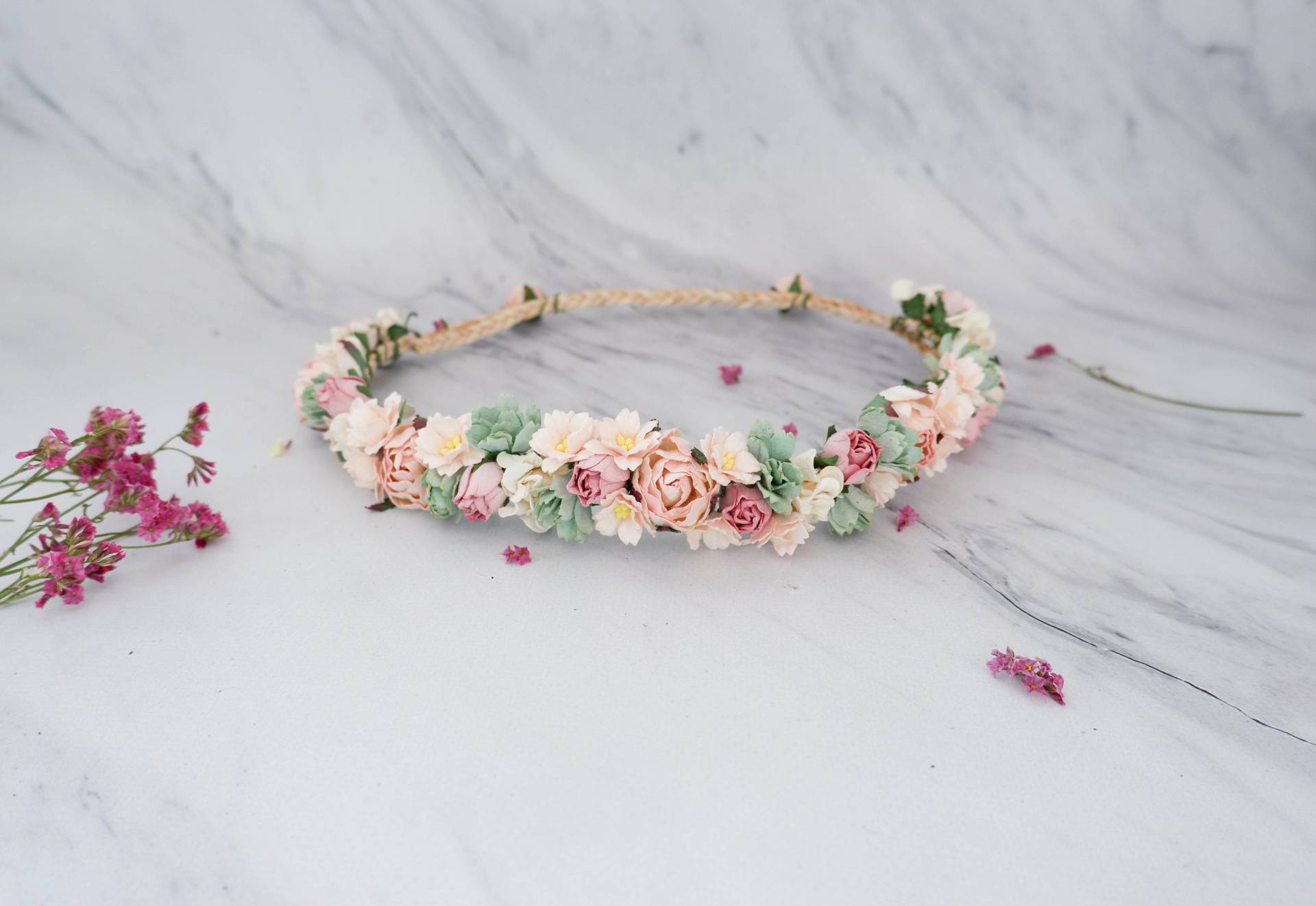 Dusty Pink Blumenkrone Hochzeit Braut Haarkranz Dusty Pink Blumenkrone Hochzeit Braut Haarkranz von musefleur