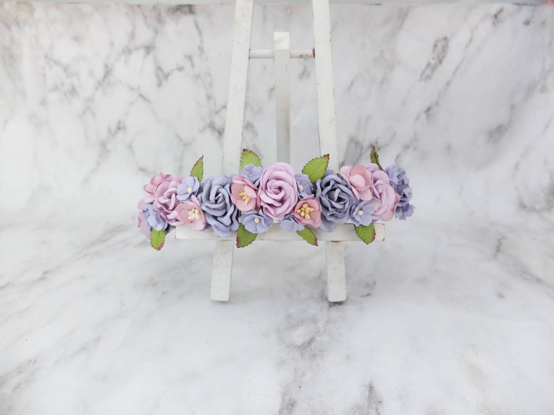 Lavendel Lila Blumenkrone, Floraler Kopfschmuck, Hochzeit Haargirlande, Braut Blumenkranz Lavendel Lila Blumenkrone, Floraler Kopfschmuck, Hochzeit Haargirlande, Braut Blumenkranz von musefleur