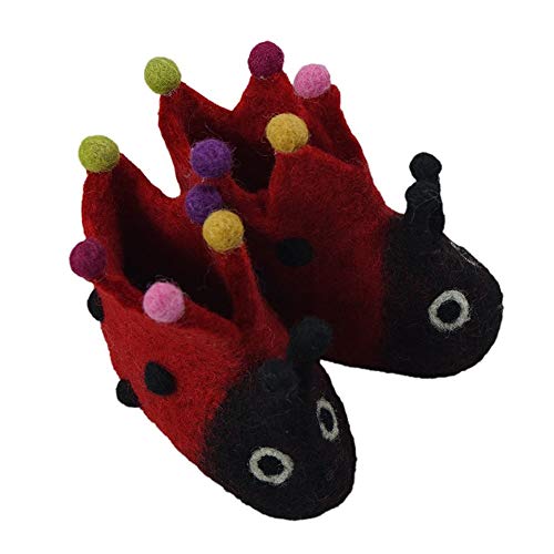 musimon Baby Hausschuhe Filz Schuhe 100% Wolle Glückskäfer Größe 16/17 von musimon