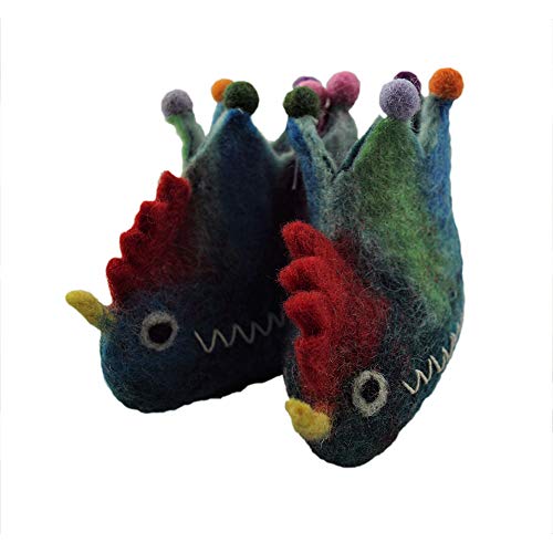 musimon Baby Hausschuhe Filz Schuhe 100% Wolle Vögelchen (blau) von musimon