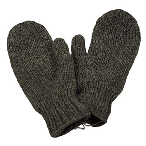 musimon Handschuhe Fäustlinge Fäustel gestrickt Naturwolle Fleecefutter (braun) von musimon