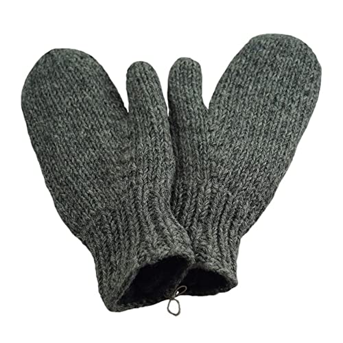 musimon Handschuhe Fäustlinge Fäustel gestrickt Naturwolle Fleecefutter (grau) von musimon