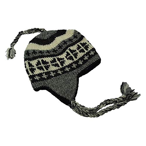 musimon Mütze Inka gestrickt Fleecefutter Naturwolle (anthrazit, M) von musimon
