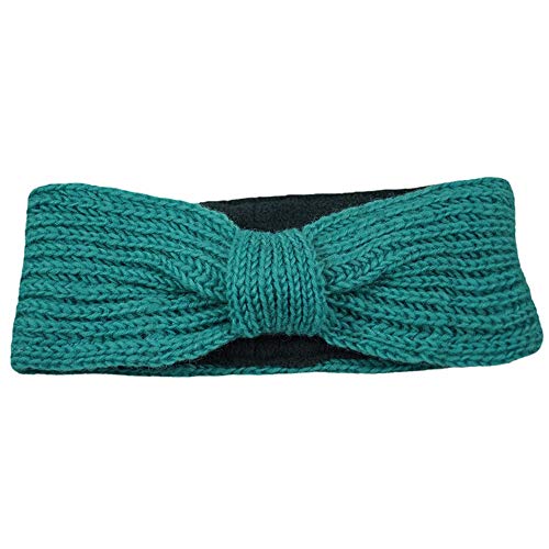 musimon Stirnband 100% Wolle gestrickt gefüttert Schleife Knoten (türkis) von musimon