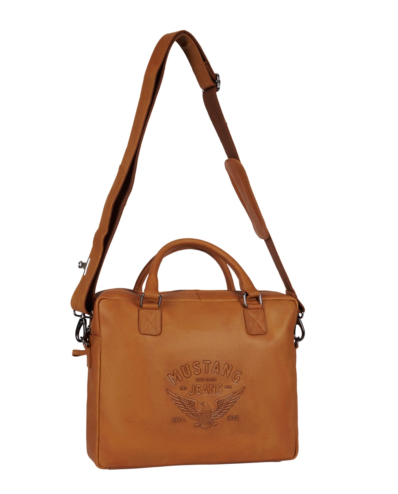 MUSTANG Dokumententasche "Valencia", Men Businesstasche, Reisetasche mit auffälliger Logoprägung von mustang