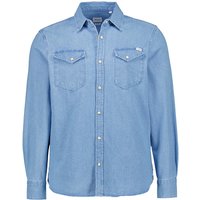 MUSTANG Herren Jeanshemd blau Baumwolle von mustang