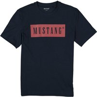 MUSTANG Herren T-Shirt blau Baumwolle von mustang