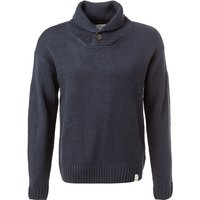 MUSTANG Herren Pullover blau Mikrofaser unifarben von mustang