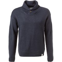 MUSTANG Herren Pullover blau Mikrofaser unifarben von mustang