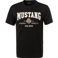 MUSTANG Herren T-Shirt schwarz Baumwolle von mustang