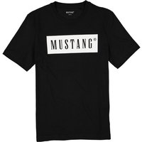 MUSTANG Herren T-Shirt schwarz Baumwolle von mustang