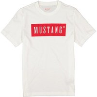 MUSTANG Herren T-Shirt weiß Baumwolle von mustang