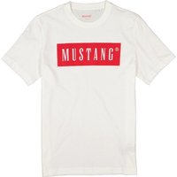 MUSTANG Herren T-Shirt weiß Baumwolle von mustang