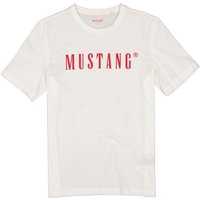 MUSTANG Herren T-Shirt weiß Baumwolle von mustang