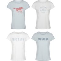 Mustang Damen T-Shirt 4er Pack Slim Fit S M L XL XXL von mustang