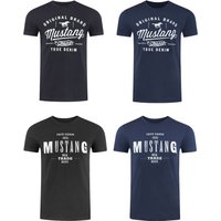 Mustang Herren T-Shirt Mustang Mehrfarbig Rundhals Regular Fit S bis 6XL 4er Pack von mustang