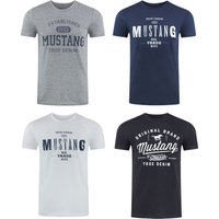 Mustang Herren T-Shirt Mustang Mehrfarbig Rundhals Regular Fit S bis 6XL 4er Pack von mustang