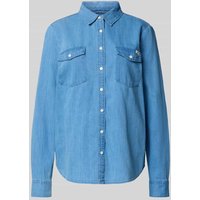 Mustang Regular Fit Hemdbluse in Denim-Optik Modell 'Sedana' in Jeansblau, Größe 38 von mustang