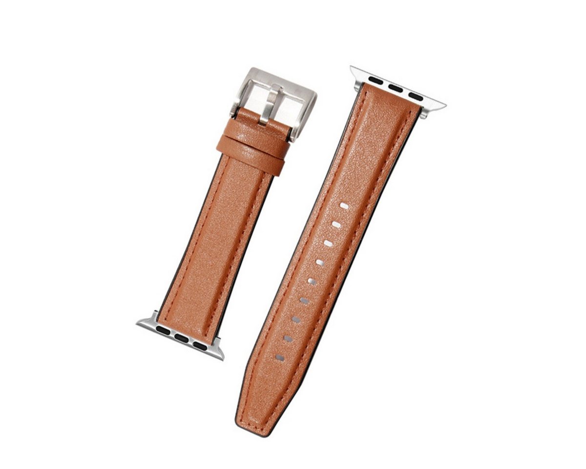 mutural Smartwatch-Armband Leder Silikon Armband kompatibel mit Apple Watch 38–49 mm von mutural