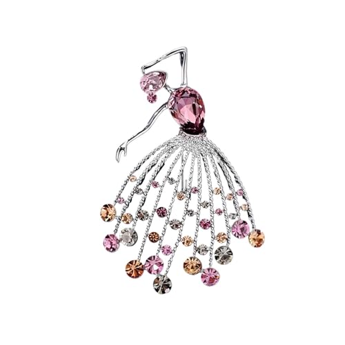 Brosche für französische Ballettmädchen, Kristall, luxuriös, elegant, für formelle Kleider, Einheitsgröße von muzoira