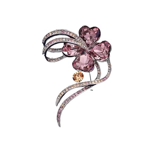 Brosche mit Kleeblatt, luxuriös, vierblättrig, für Blazer und Kleider, Einheitsgröße von muzoira