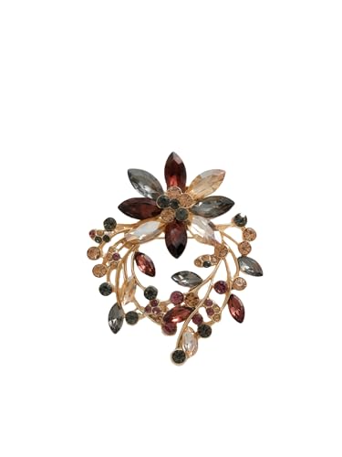 Brosche mit floraler Schleife, Legierung, für Damen und Herren, Einheitsgröße, Metall, Achat Brosche mit floraler Schleife, Legierung, für Damen und Herren, Einheitsgröße, Metall, Achat von muzoira