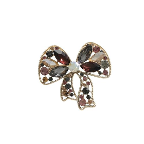 Brosche mit floraler Schleife, Legierung, für Damen und Herren, Einheitsgröße, Metall, Achat Brosche mit floraler Schleife, Legierung, für Damen und Herren, Einheitsgröße, Metall, Achat von muzoira