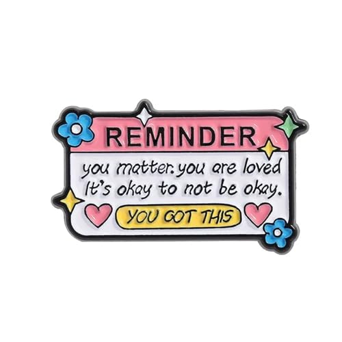 Bunte Emaille-Brosche mit inspirierendem Zitat "Be The Reason Someone Smiles Today", Einheitsgröße von muzoira