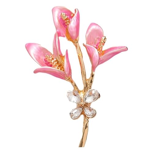 Elegante Blumenbrosche für Frauen: funkelnde diamantbesetzte Lilienblüte, schönes Bouquet-Design, Must-Have-Accessoire für Jacken von muzoira