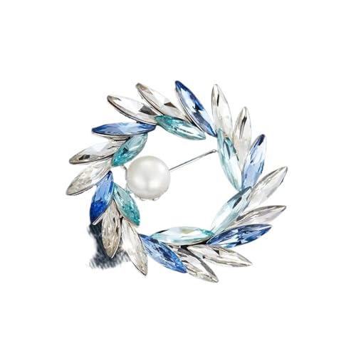 Elegante Blumenkranz-Brosche – minimalistische Kristallnadel für Blazer, Einheitsgröße von muzoira