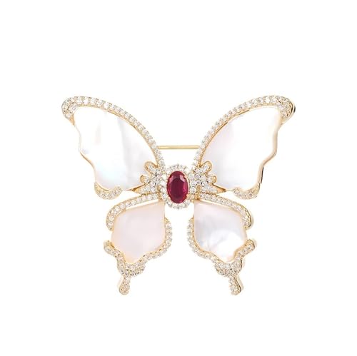 Elegante Vintage-Brosche mit Muschel-Design – Garderoben-Sicherung Pin Licht Luxus Designer vielseitig für Frauen von muzoira