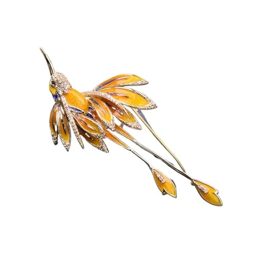 Emaille Phoenix Brosche – chinesisch inspirierte Luxusnadel für Qipaos, Einheitsgröße von muzoira
