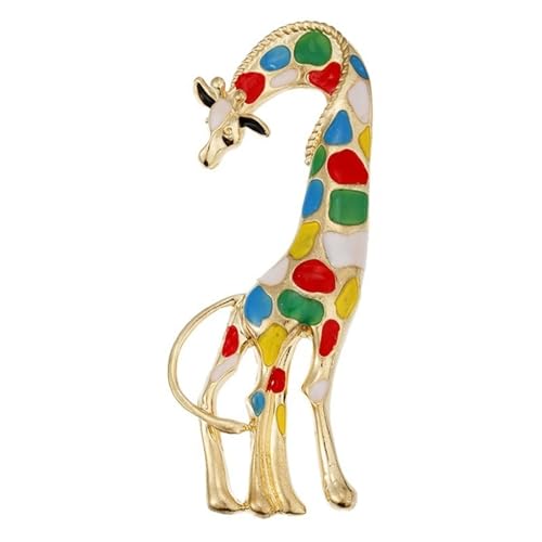 Giraffe Emaille Tropfenbrosche – Damen Legierung Anzugzubehör mit wandelbarer Anstecknadel, Einheitsgröße von muzoira