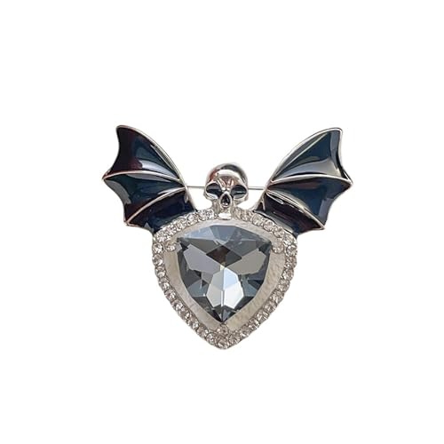 Halloween Fledermaus-Skelett Tropfen-Emaille-Brosche – Gothic Wing wandelbare Anstecknadel für Damen Vintage Accessoires, Einheitsgröße von muzoira