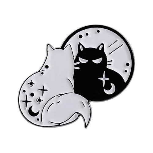 Halloween Schwarze Katze Schädel Brosche - Niedliche Legierung Emaille Pin für Jacken, Taschen oder Kostüme, 1 Stück, QHXZ3726, Metall, Achat Halloween Schwarze Katze Schädel Brosche - Niedliche Legierung Emaille Pin für Jacken, Taschen oder Kostüme, 1 Stück, QHXZ3726, Metall, Achat von muzoira