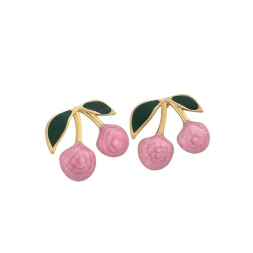 Kirsch-Ohrstecker aus Edelstahl – 304 Grad Obst-Thema, zierliche Ohrringe für Frauen, farbecht, Einheitsgröße Kirsch-Ohrstecker aus Edelstahl – 304 Grad Obst-Thema, zierliche Ohrringe für Frauen, farbecht, Einheitsgröße von muzoira